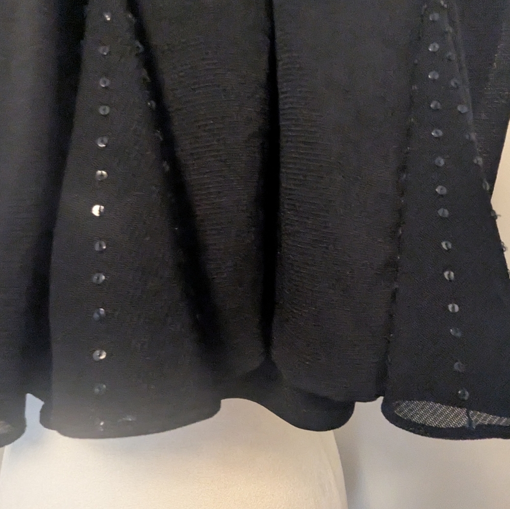 Basix II Little Black Cocktail Dress Embellished With Sequins V-neck Size 6